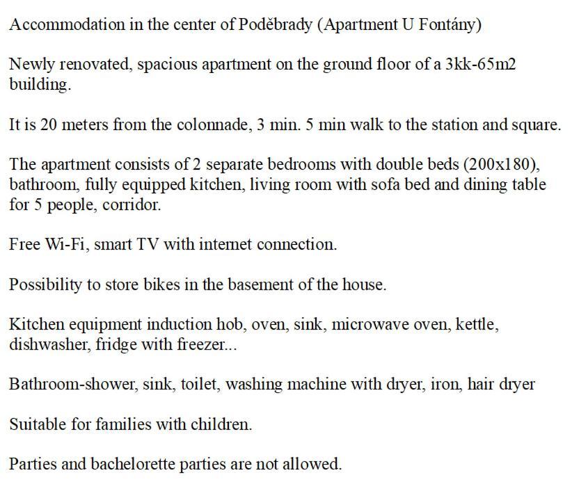 Apartman U Fontany Podebrady Exterior photo
